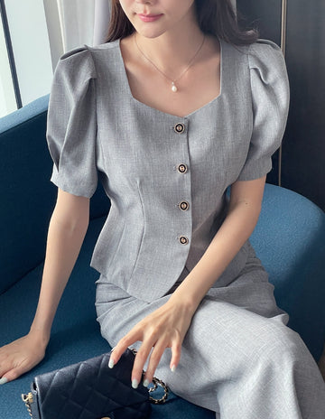 Milia Heartneck Puff Short Sleeve Jacket